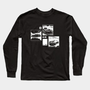 TOYOTA COROLLA AE86 LEVIN Black 'N White Archive (Black Version) Long Sleeve T-Shirt